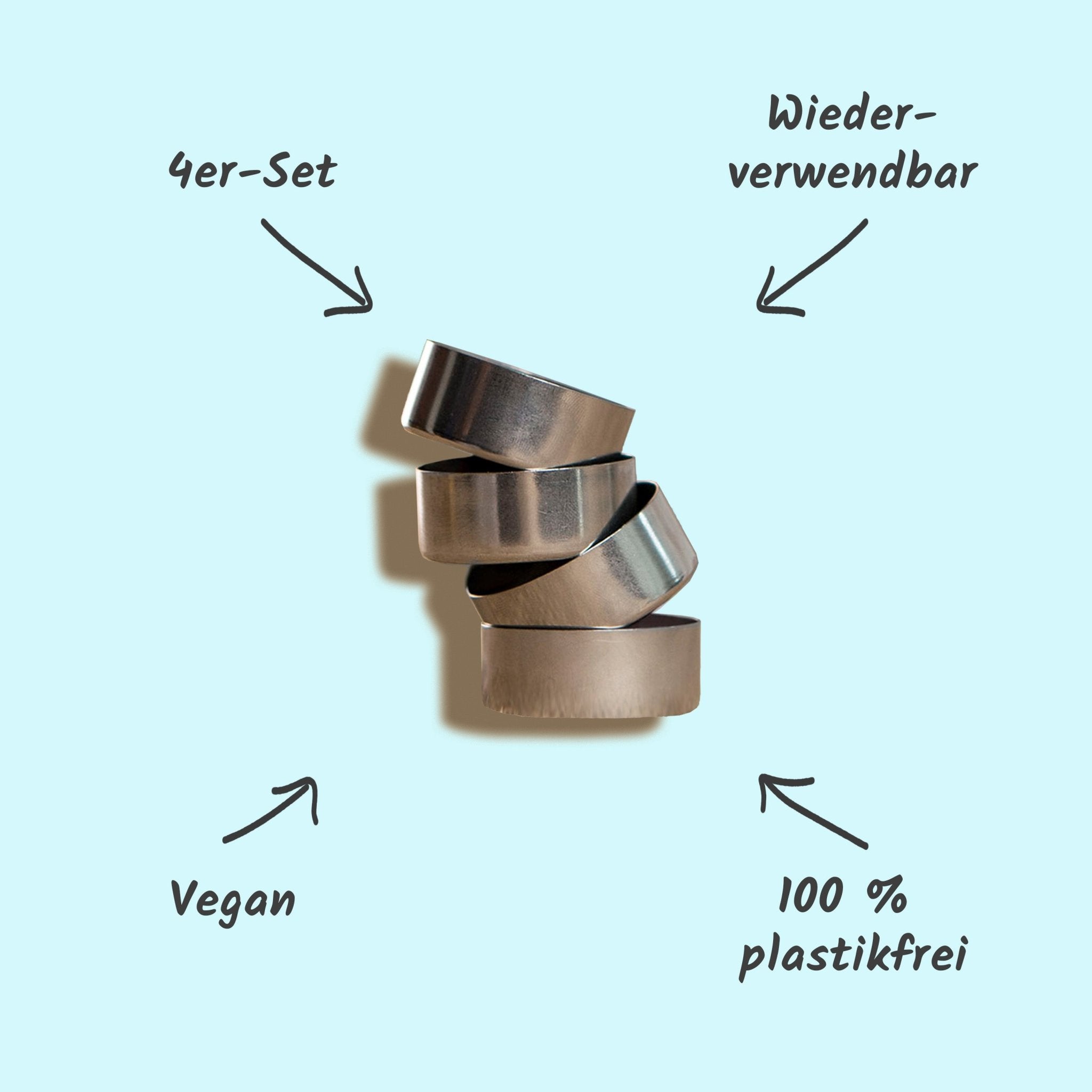 Teelichthüllen aus Edelstahl - 4er-Set