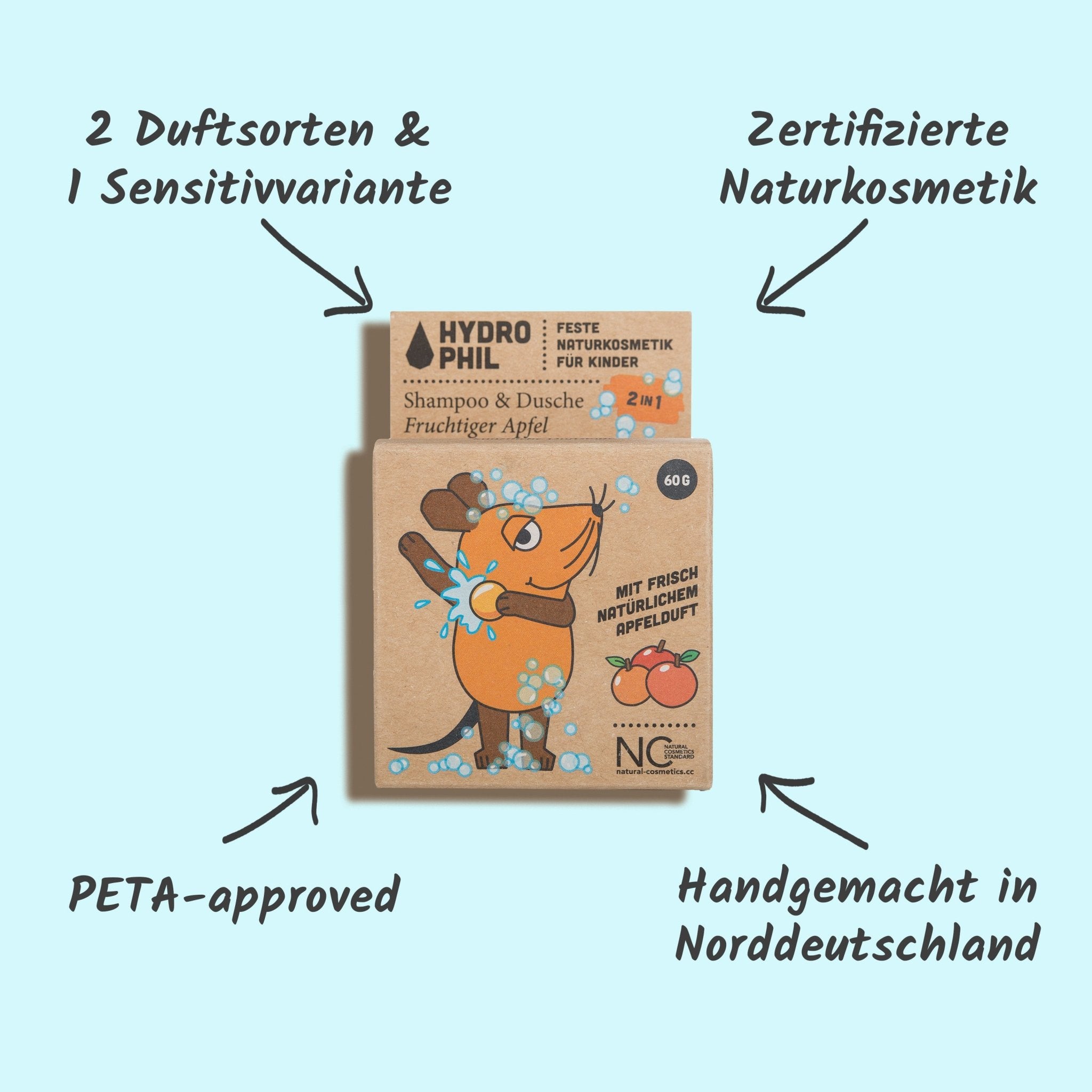 Hydrophil -Kinderseife Haut & Haar mit der Maus - Smooth Panda - Umweltdrogerie