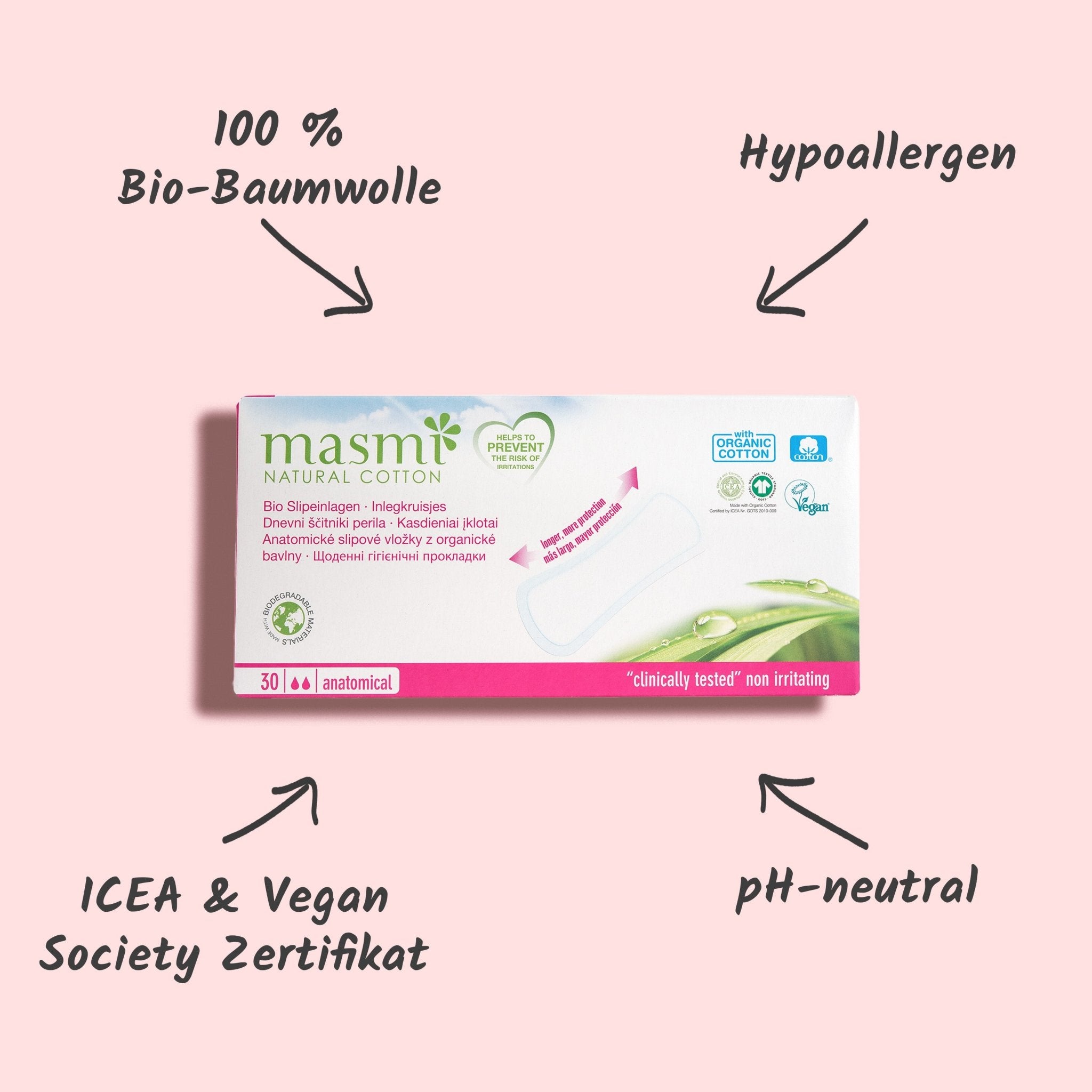 masmi -Bio Slipeinlagen - Smooth Panda - Umweltdrogerie