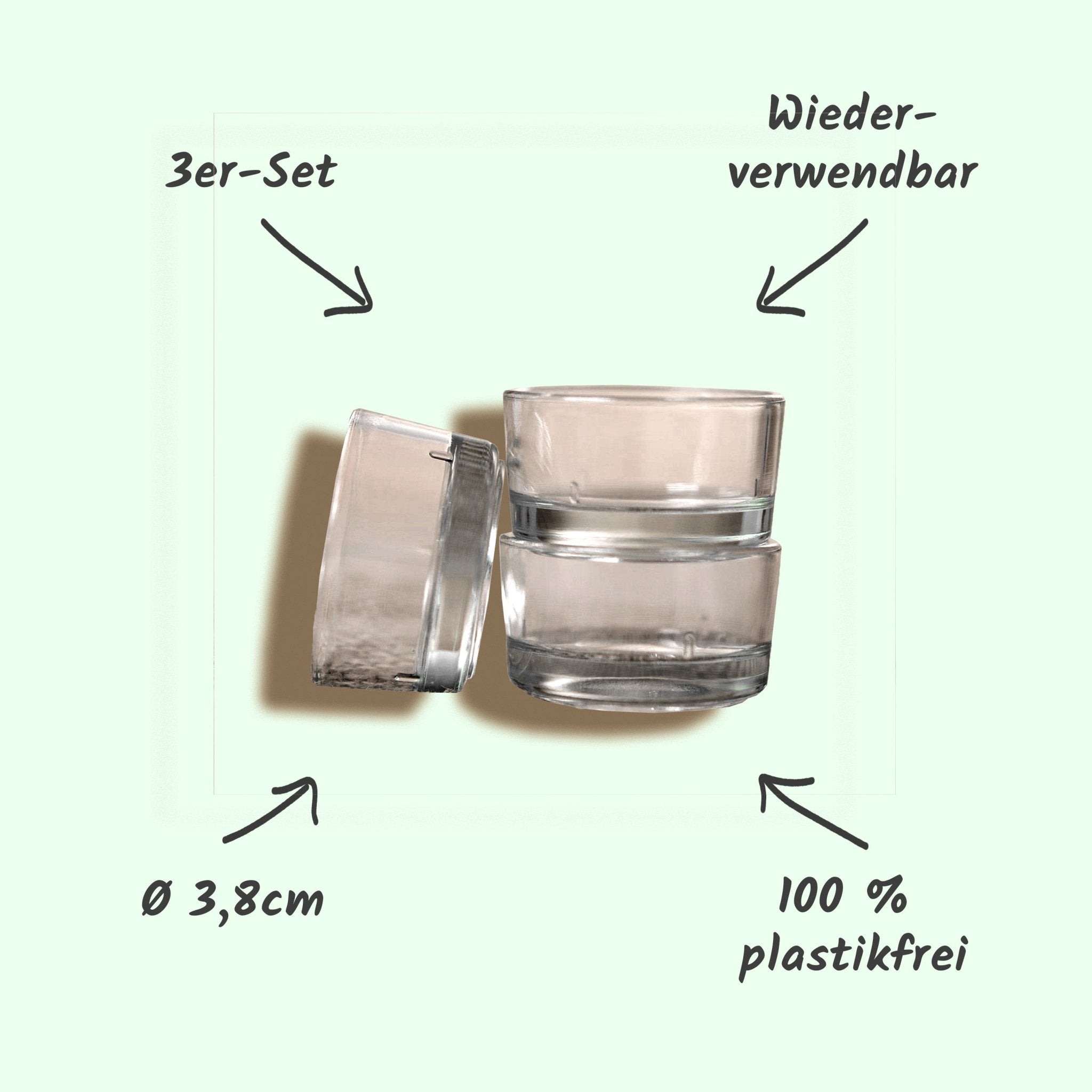 Teelichthüllen aus Glas im 3er-Set
