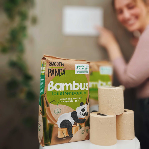 6er-Packung Bambus-Toilettenpapier (Made in Germany / 160 Blatt je Rolle)
