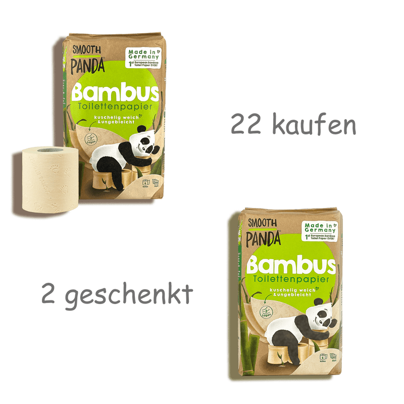 Smooth Panda -Bambus-Toilettenpapier (Made in Germany / 6 Rollen à 160 Blatt) - Smooth Panda - Umweltdrogerie