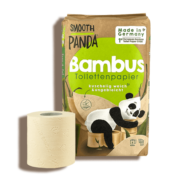 Smooth Panda -Bambus-Toilettenpapier (Made in Germany / 6 Rollen à 160 Blatt) - Smooth Panda - Umweltdrogerie