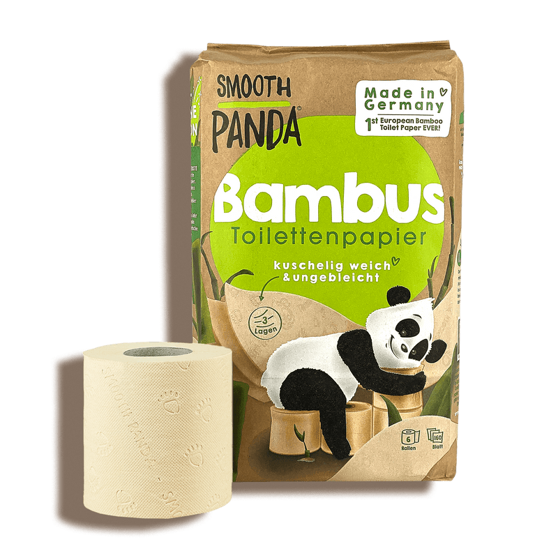 Smooth Panda -Bambus-Toilettenpapier (Made in Germany / 6 Rollen à 160 Blatt) - Smooth Panda - Umweltdrogerie